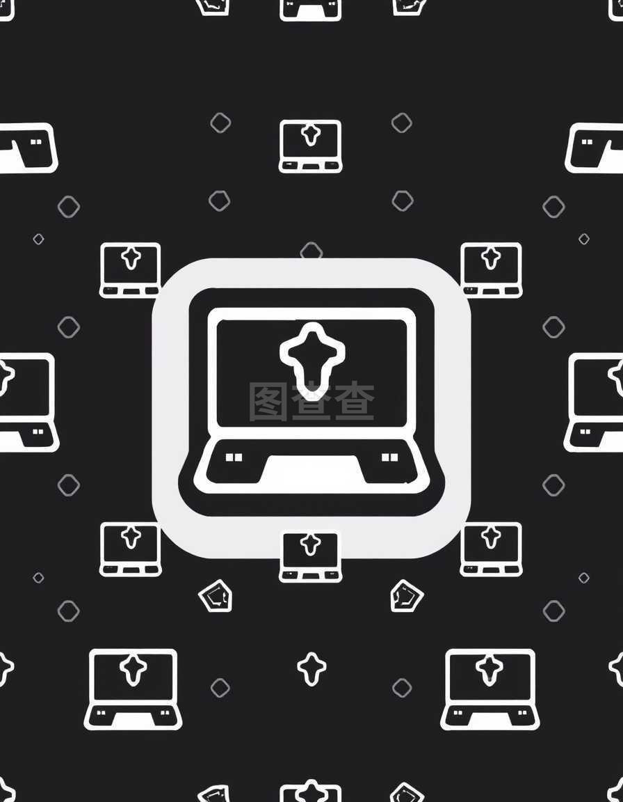科技方舟 笔记本电脑技术服务图标与几何纹理之美